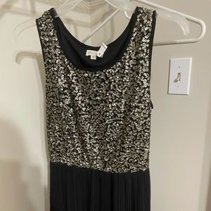 Black and gold cocktail dress